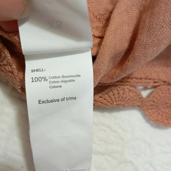 Cupshe Shorts 100% Cotton Womens XS Rust Brown Crochet Trim - Picture 4 of 9